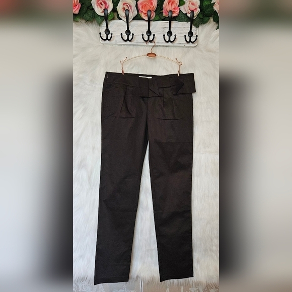 French Laundry Pants - French Laundry Chocolate Origami Belt Slacks (NWOT)